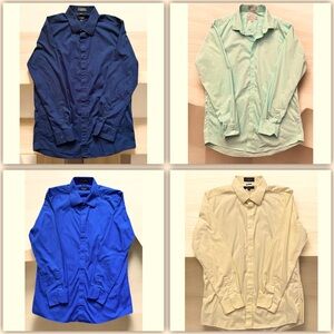 Lot of dress shirts. 4 total. Like new. Slim fit XL. 17 neck 34/35 sleeves.
